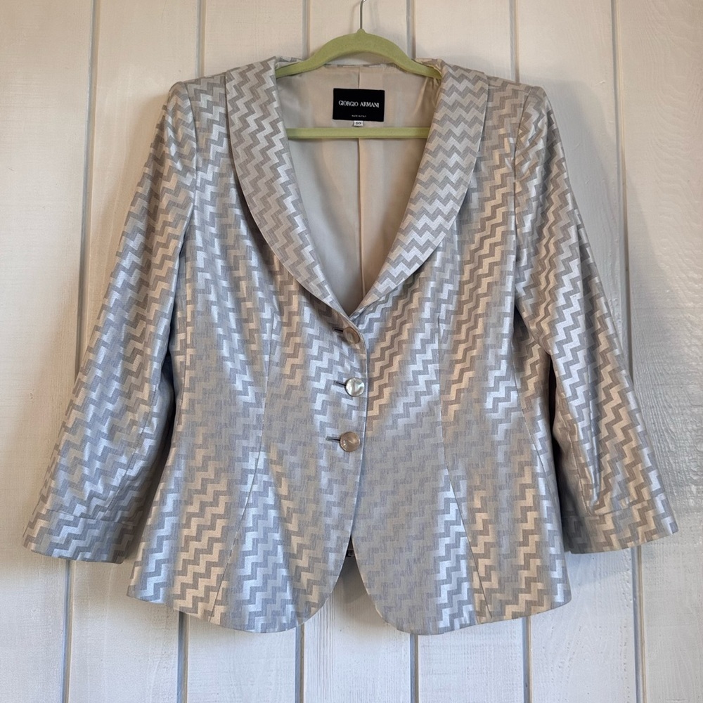 Giorgio Armani Silver Silk Blazer
